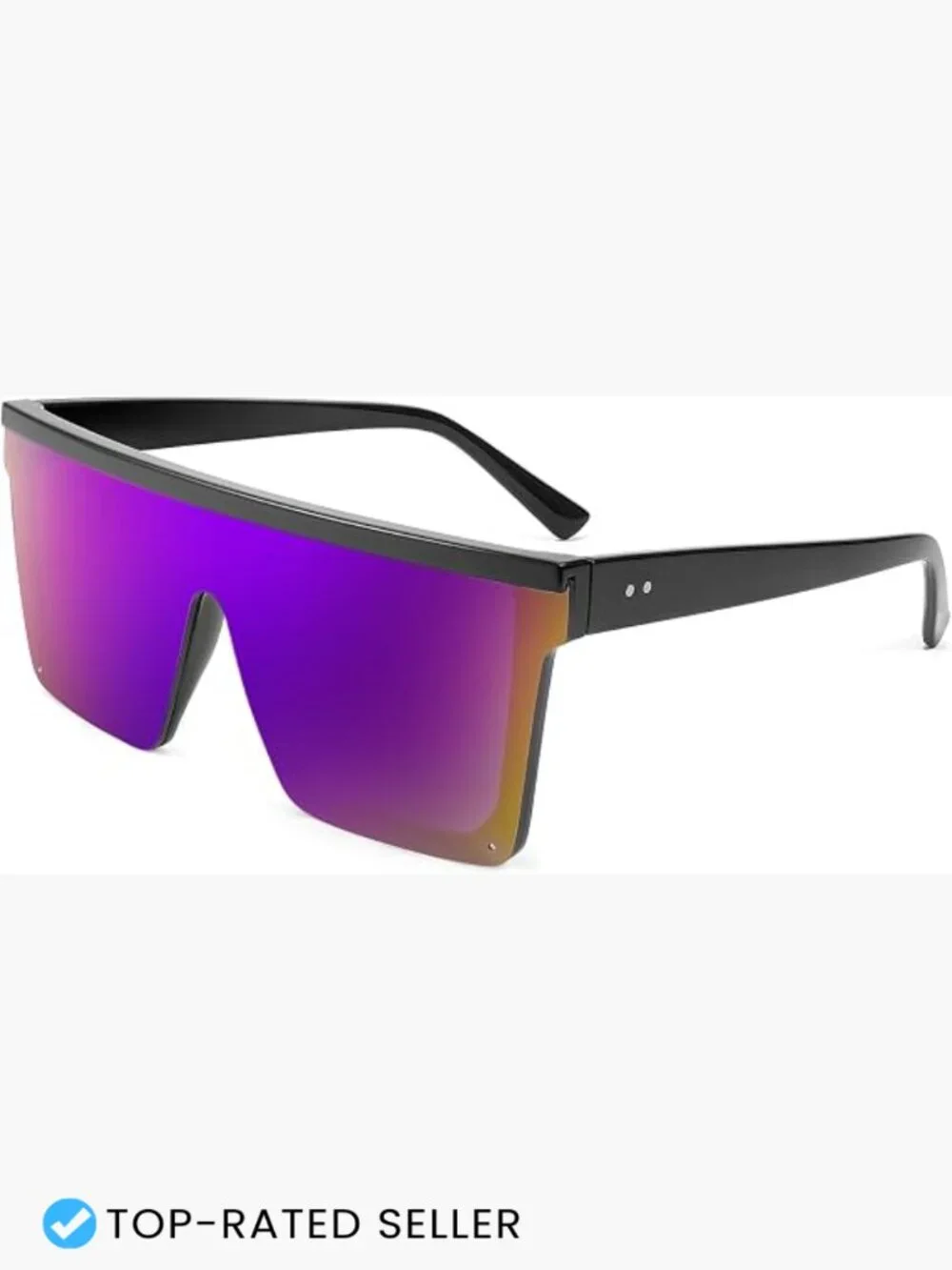 Oversized Square Flat Top Sunglasses Unisex Trendy Visor Shades